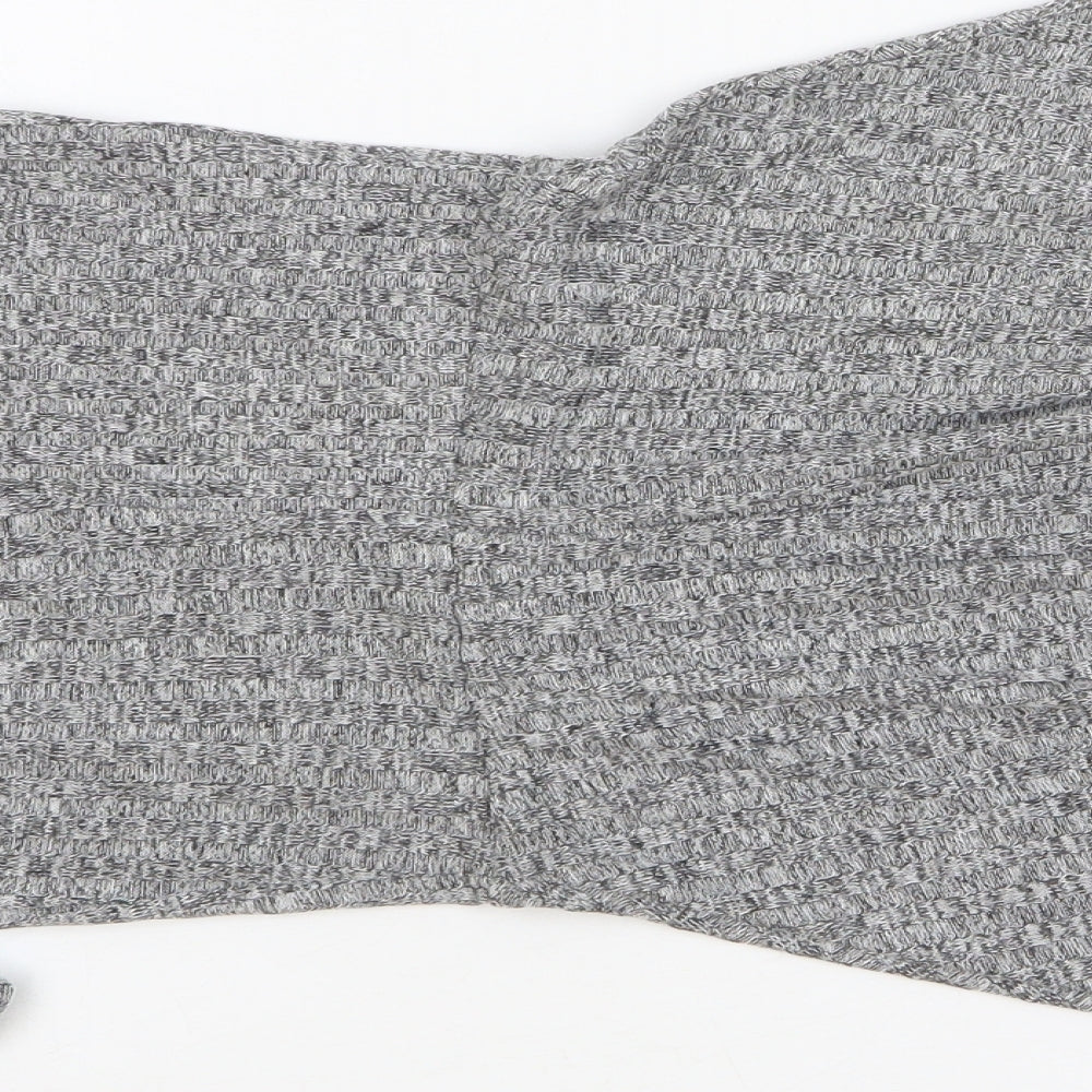 Divided Womens Grey Cotton Fit & Flare Size 8 Round Neck Pullover