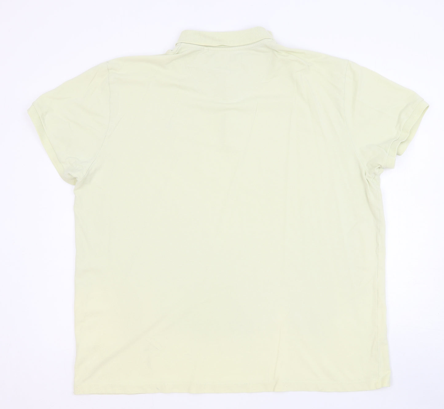 Matalan Mens Yellow Cotton Polo Size 2XL Collared Button