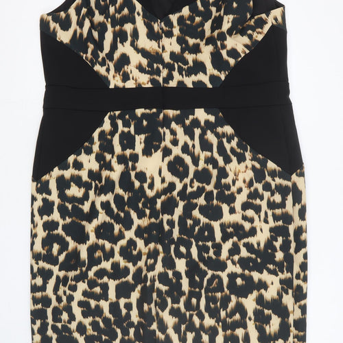 Joanna Hope Womens Ivory Animal Print Cotton A-Line Size 20 Square Neck Pullover - Leopard print