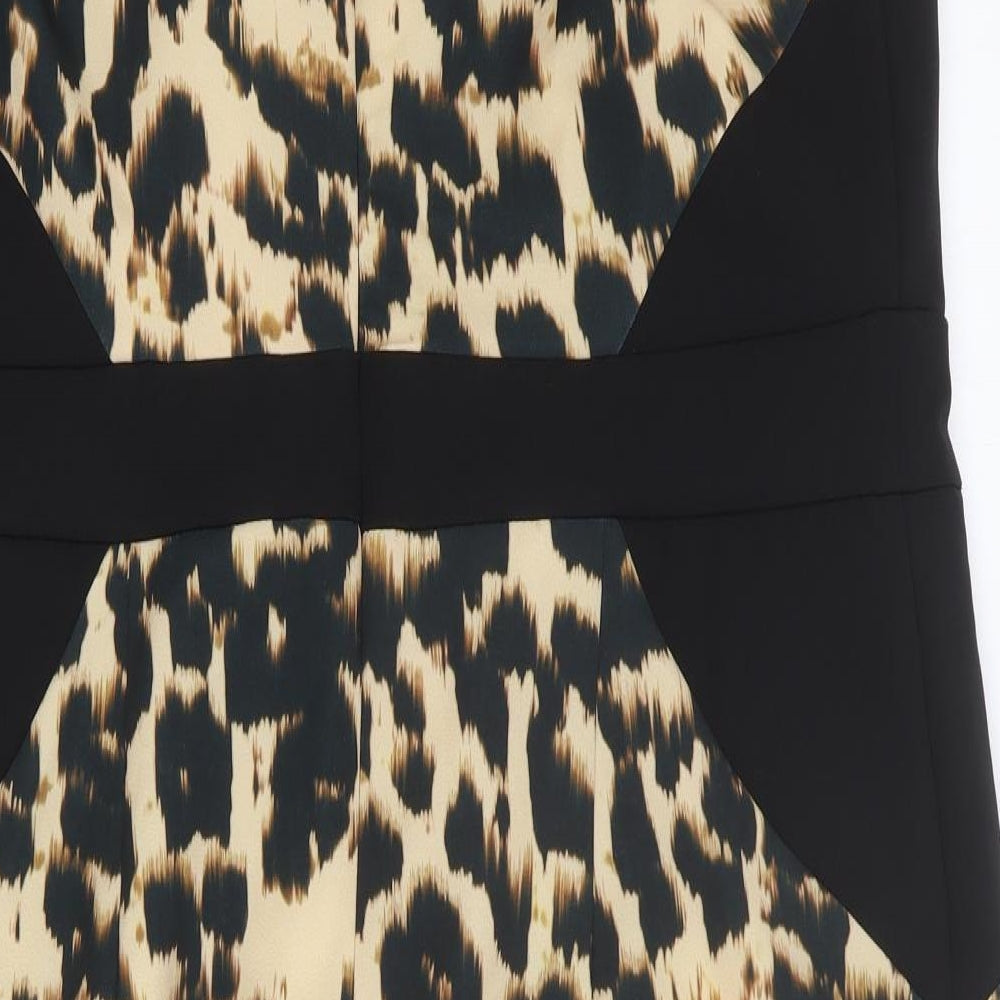Joanna Hope Womens Ivory Animal Print Cotton A-Line Size 20 Square Neck Pullover - Leopard print