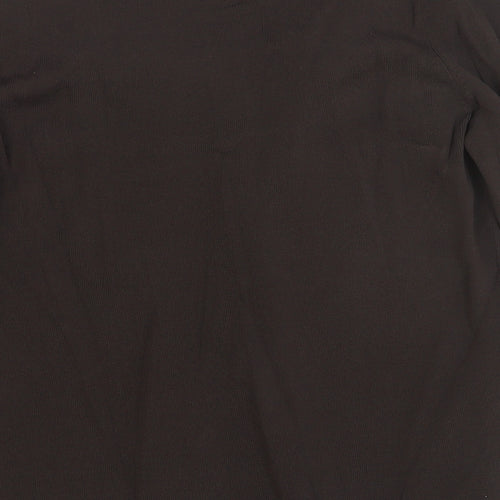 CC Womens Brown Square Neck Viscose Pullover Jumper Size L