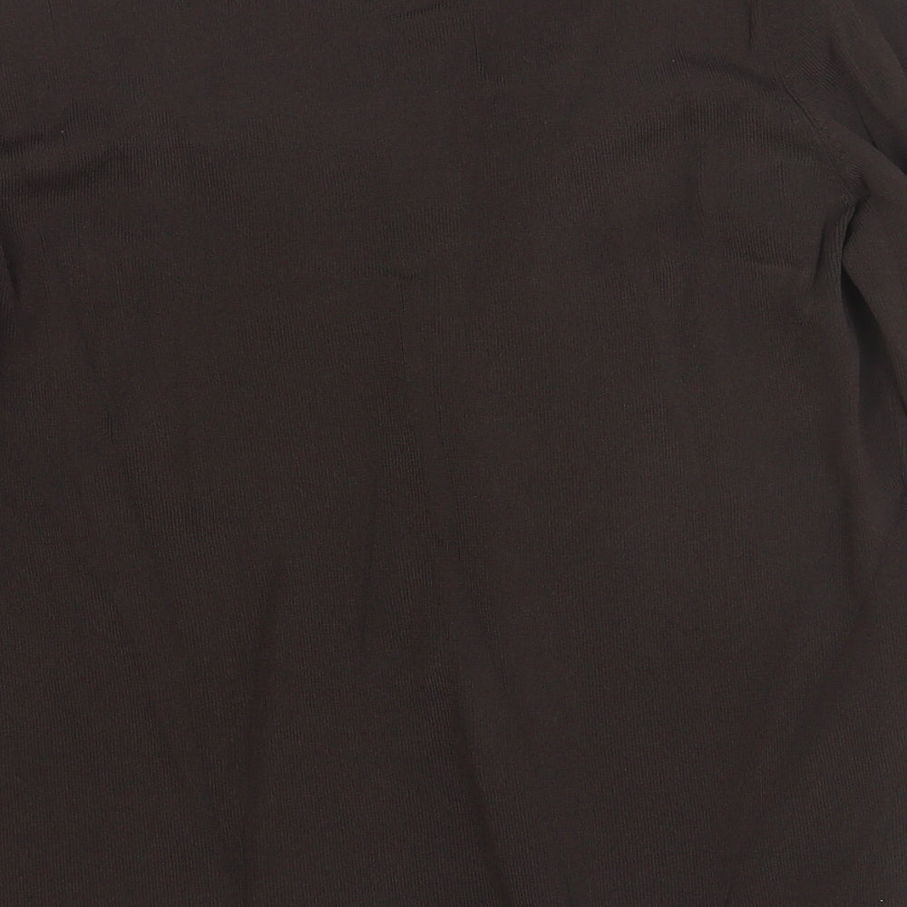 CC Womens Brown Square Neck Viscose Pullover Jumper Size L