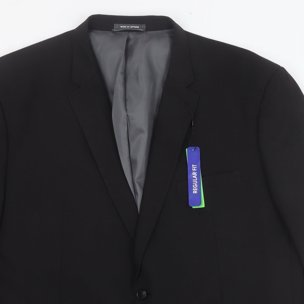 Primark Mens Black Polyester Jacket Suit Jacket Size 48 Regular