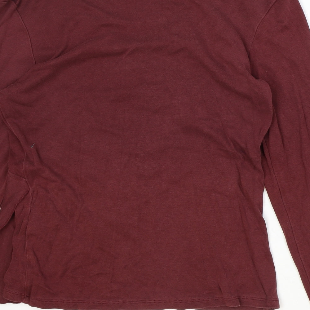 People Tree Womens Red Lyocell Basic Blouse Size 12 V-Neck