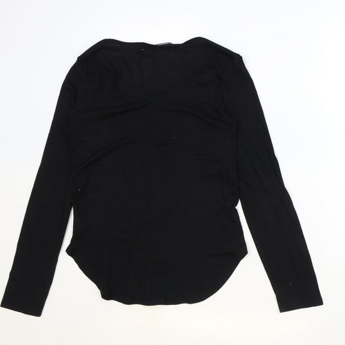 Cherokee Womens Black Viscose Basic Blouse Size S V-Neck