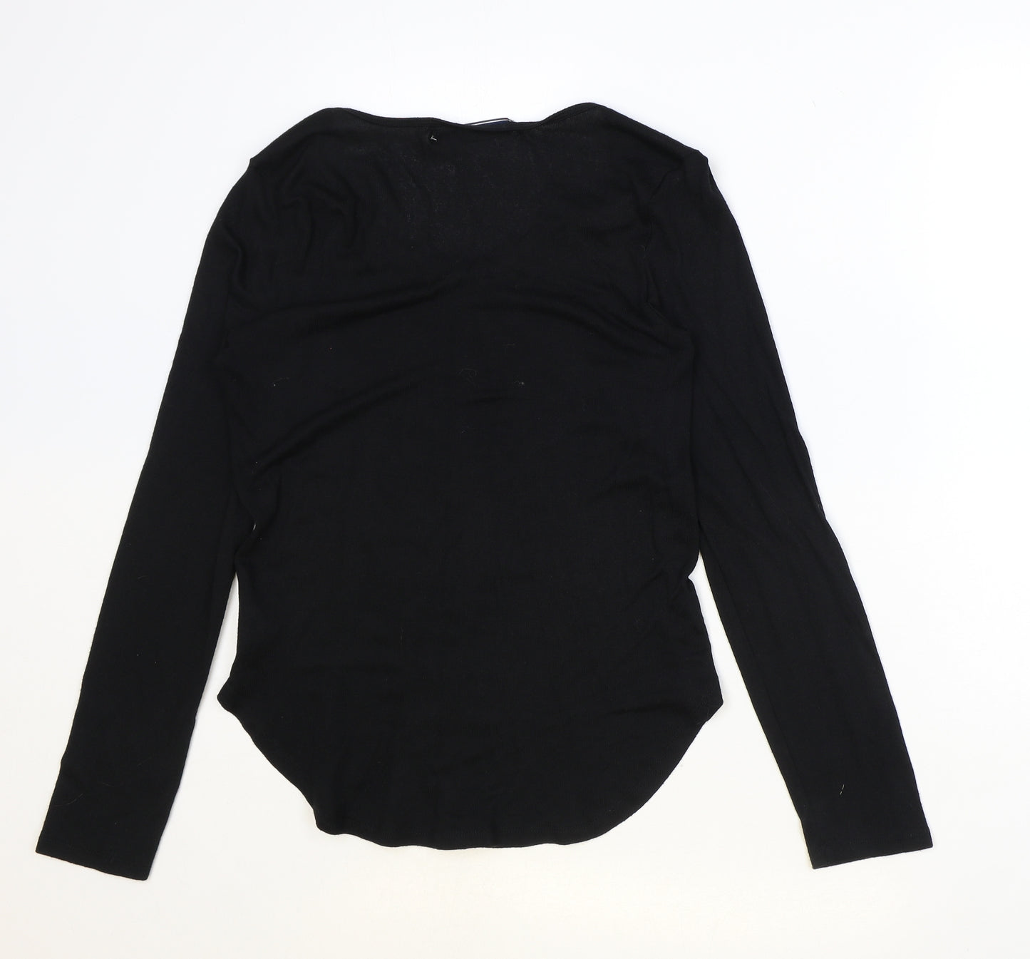 Cherokee Womens Black Viscose Basic Blouse Size S V-Neck