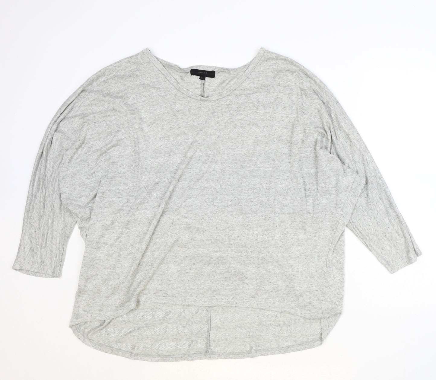 JULIE Womens Grey Polyester Basic Blouse Size M Scoop Neck - Size M/L, Batwing