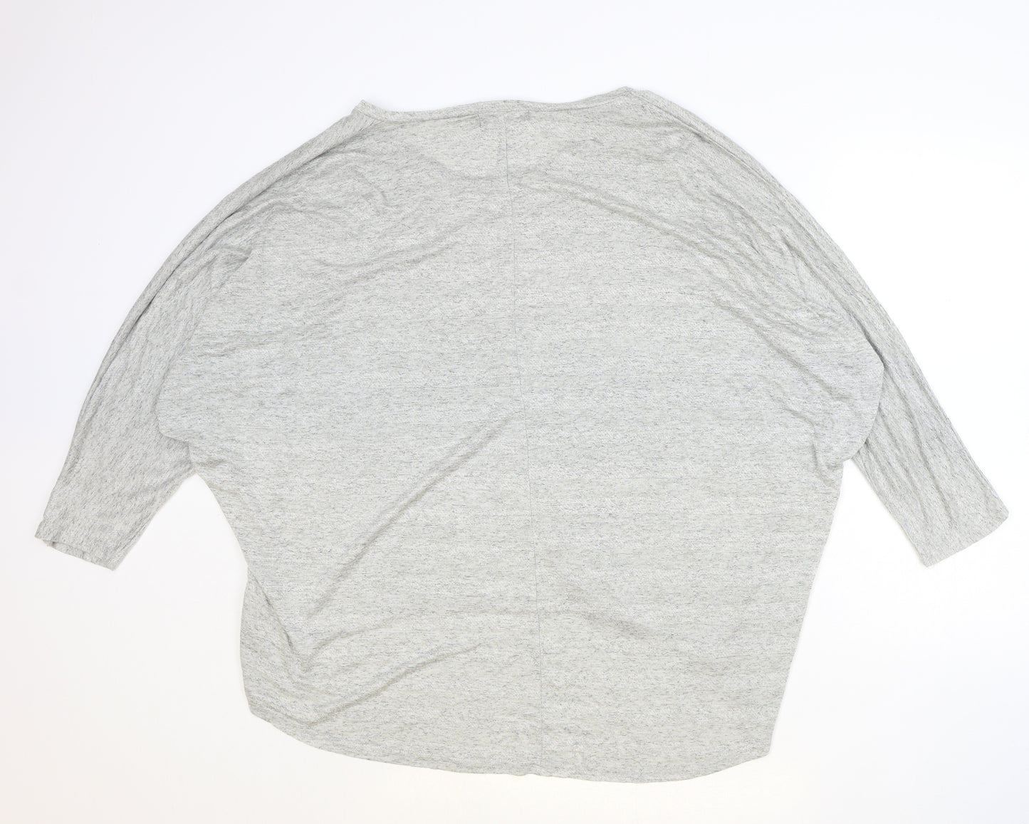 JULIE Womens Grey Polyester Basic Blouse Size M Scoop Neck - Size M/L, Batwing
