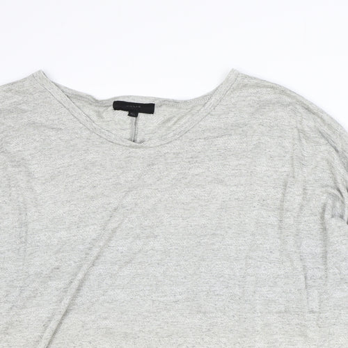JULIE Womens Grey Polyester Basic Blouse Size M Scoop Neck - Size M/L, Batwing