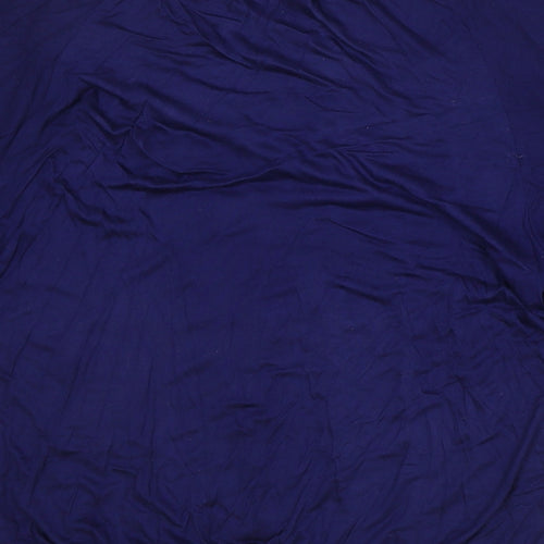 H&M Womens Blue Viscose Basic Blouse Size L Scoop Neck