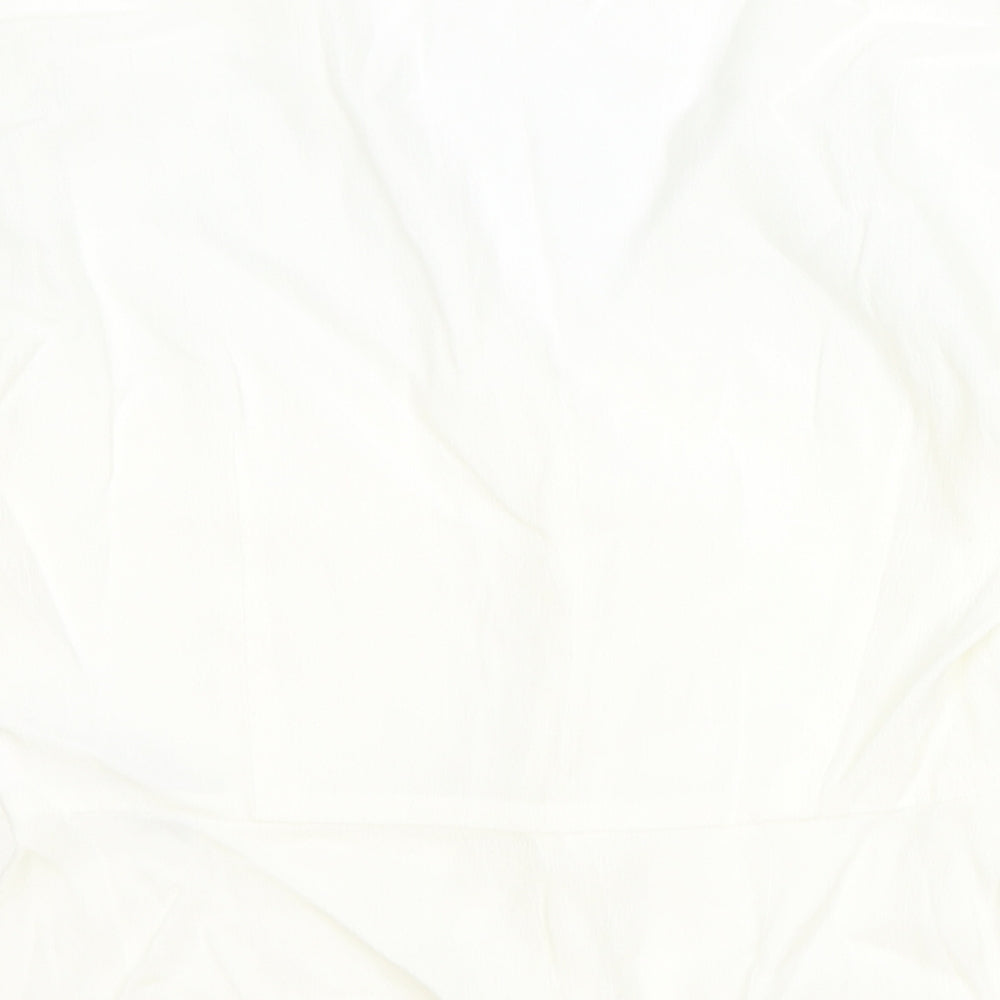 Topshop Womens Ivory Viscose Basic Blouse Size 12 V-Neck