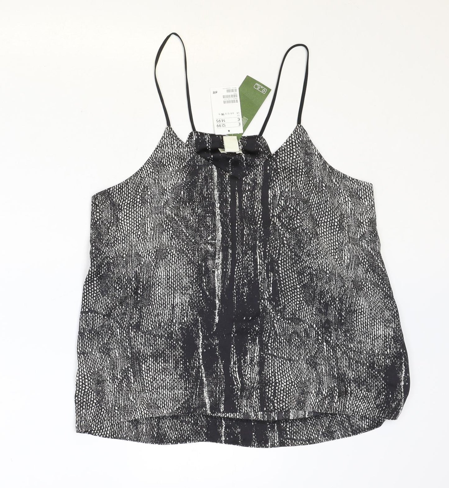 H&M Womens Grey Polyester Camisole Tank Size 14 V-Neck