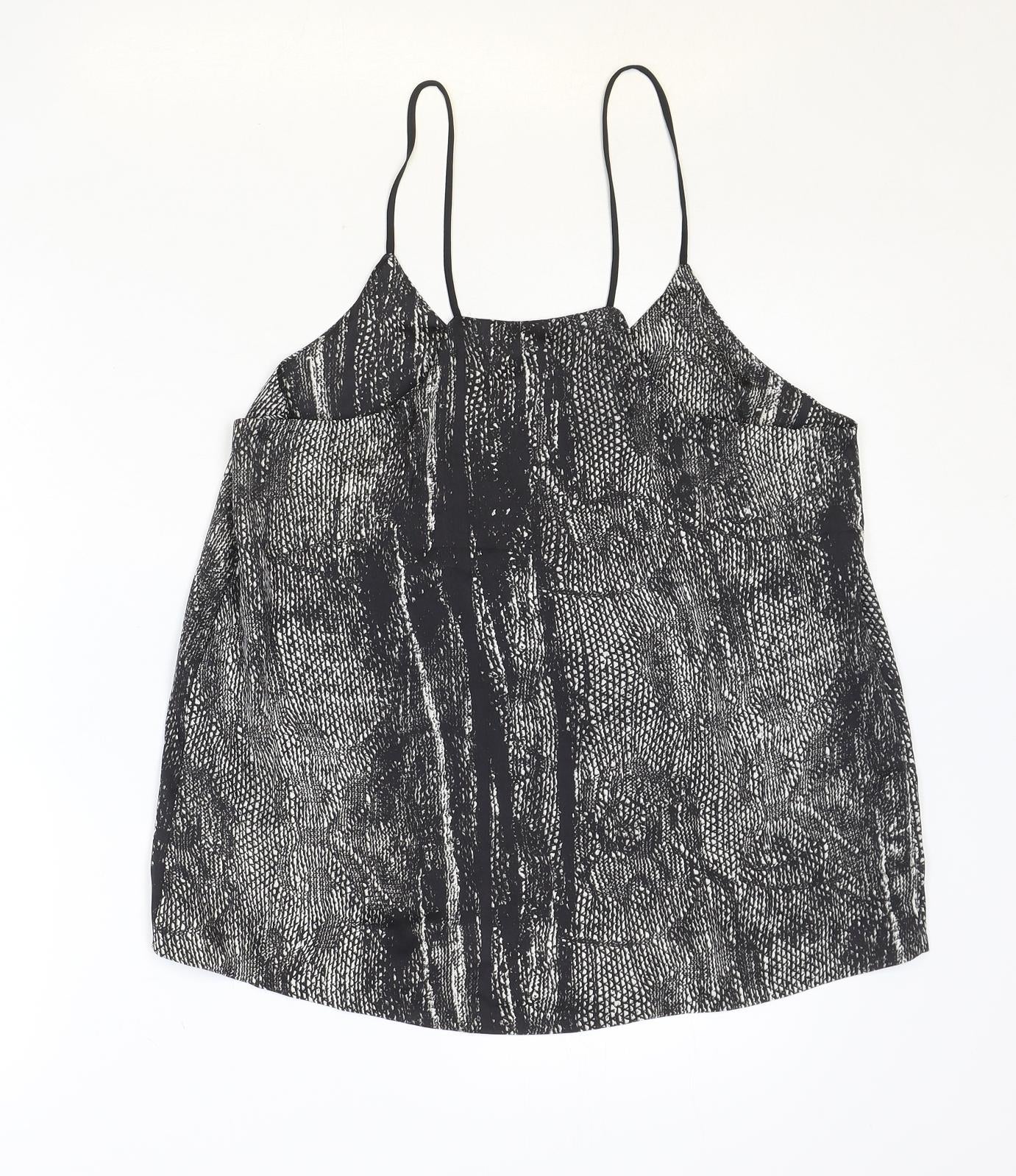 H&M Womens Grey Polyester Camisole Tank Size 14 V-Neck
