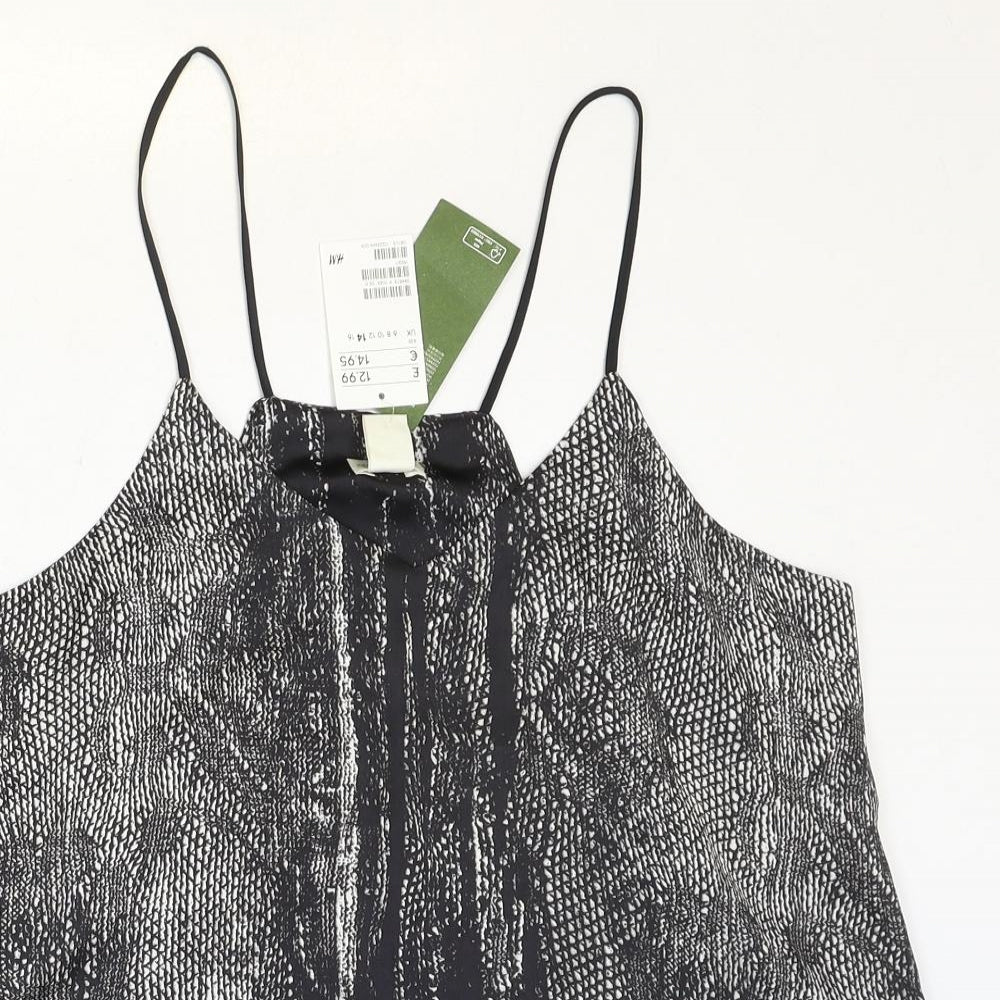 H&M Womens Grey Polyester Camisole Tank Size 14 V-Neck