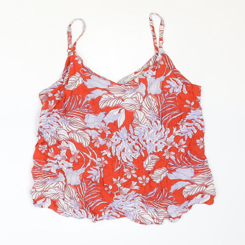 George Womens Red Floral Viscose Camisole Tank Size 8 Scoop Neck