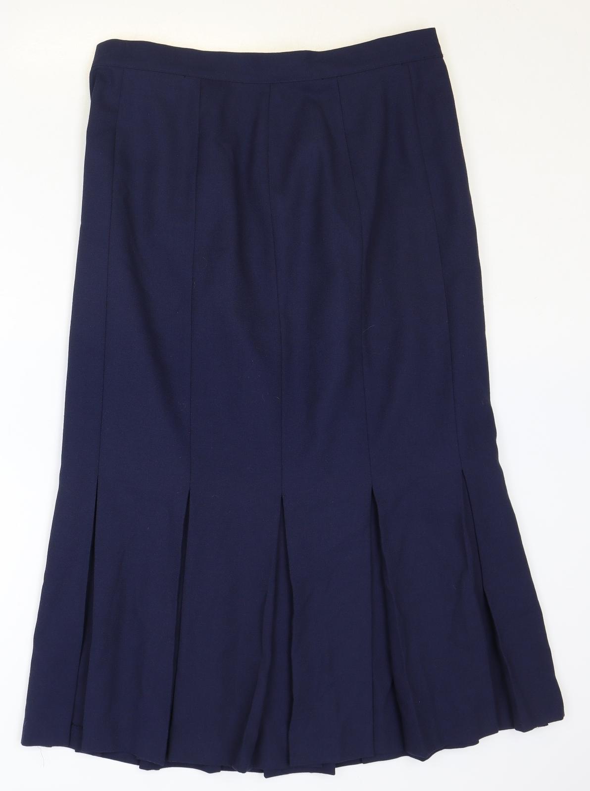 Jaques Vert Womens Blue Polyester Trumpet Skirt Size 18 Zip