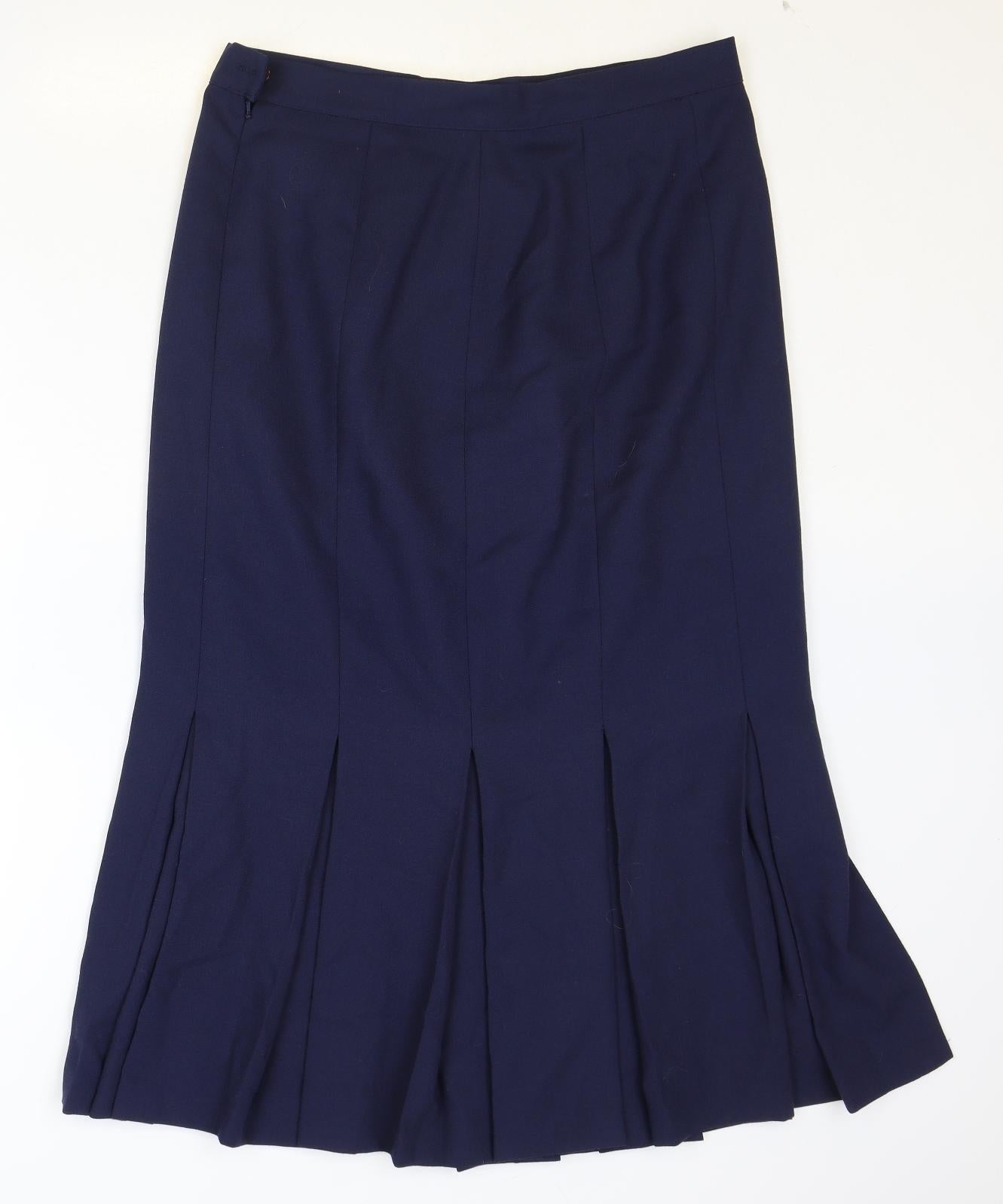 Jaques Vert Womens Blue Polyester Trumpet Skirt Size 18 Zip