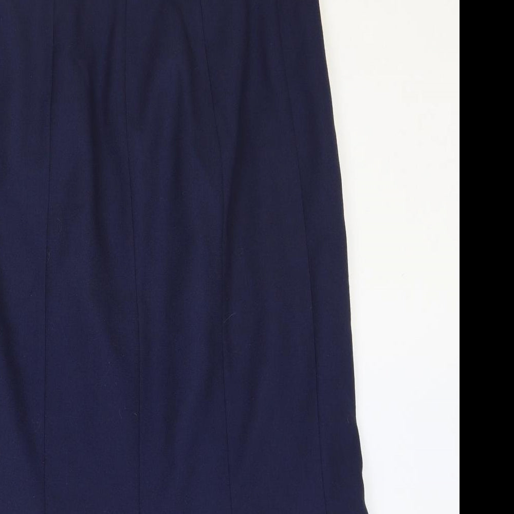 Jaques Vert Womens Blue Polyester Trumpet Skirt Size 18 Zip