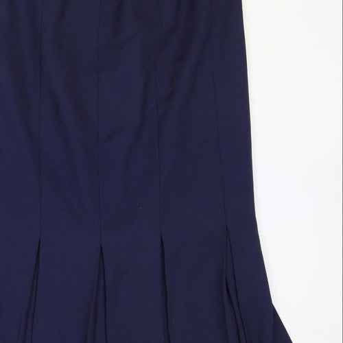 Jaques Vert Womens Blue Polyester Trumpet Skirt Size 18 Zip