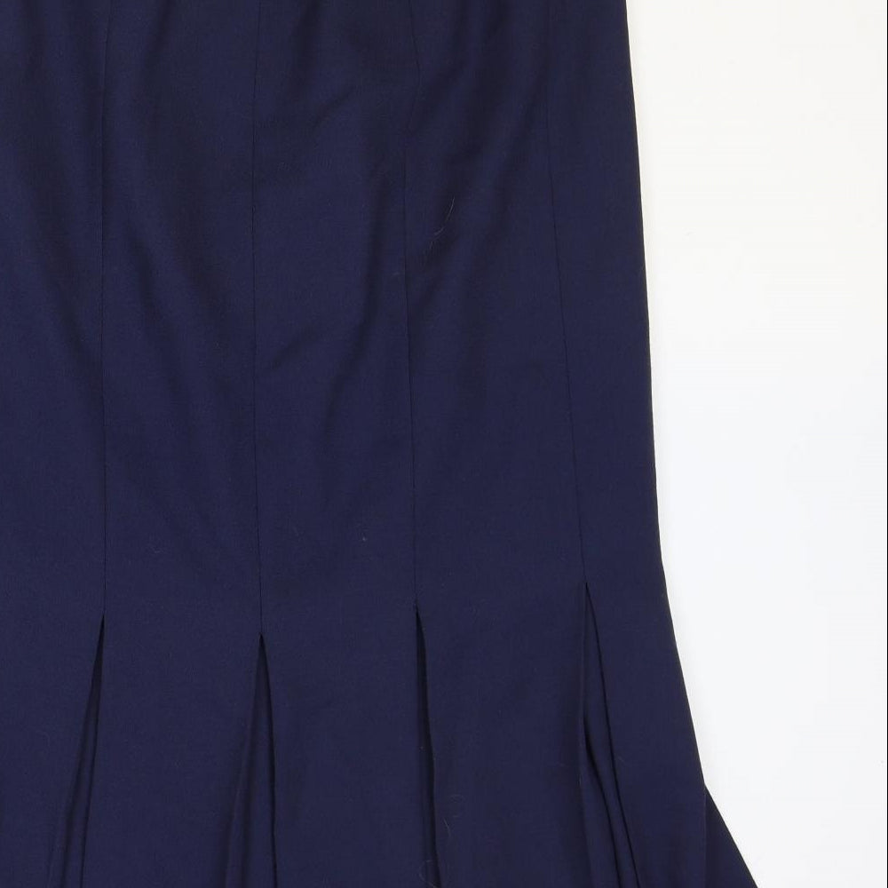 Jaques Vert Womens Blue Polyester Trumpet Skirt Size 18 Zip