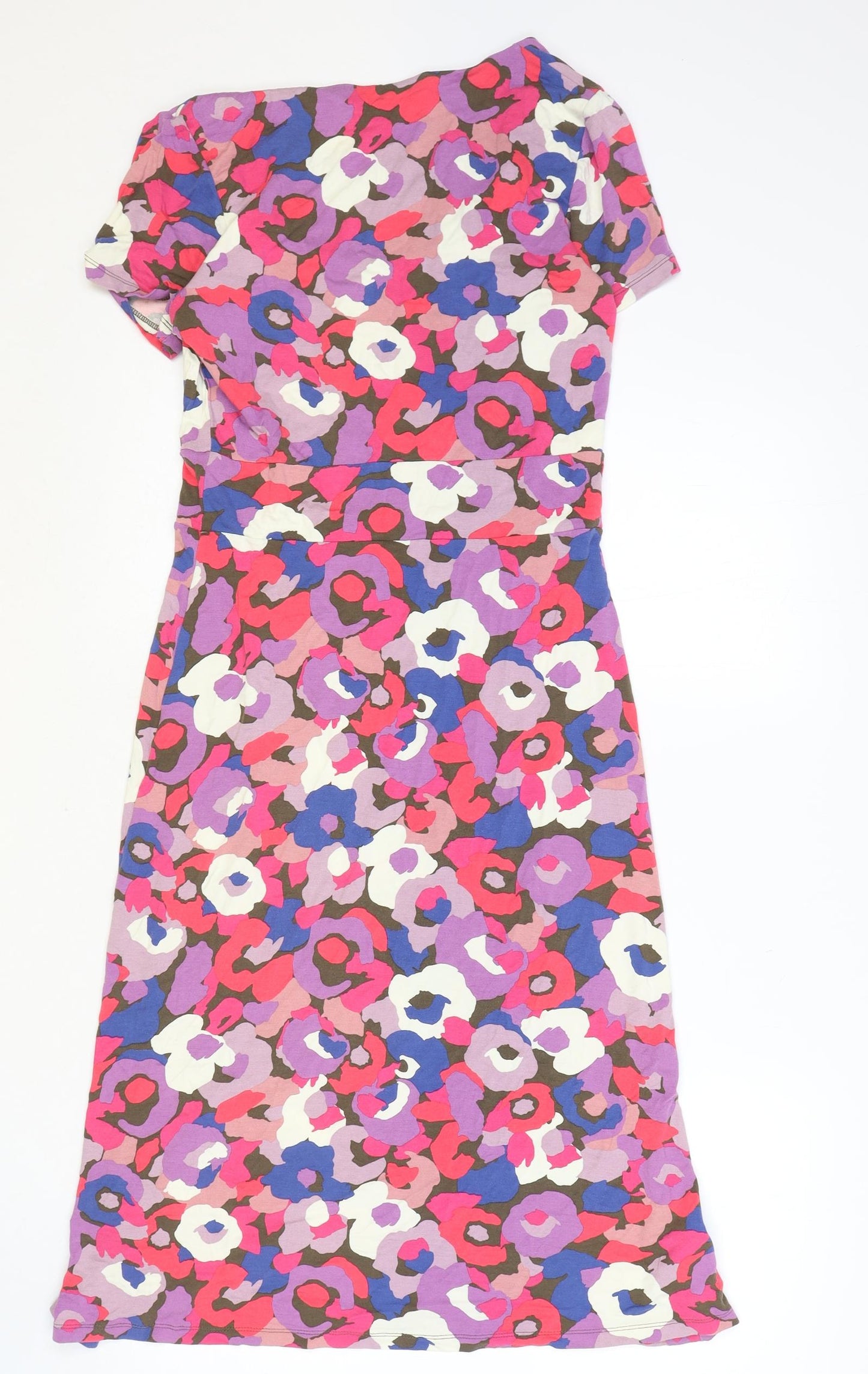 Boden Womens Multicoloured Geometric Viscose Trapeze & Swing Size 10 Scoop Neck Pullover
