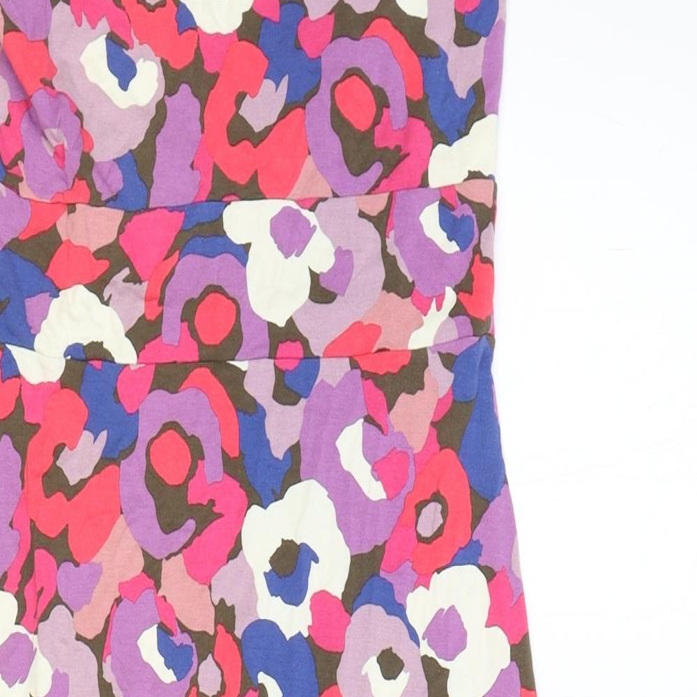 Boden Womens Multicoloured Geometric Viscose Trapeze & Swing Size 10 Scoop Neck Pullover
