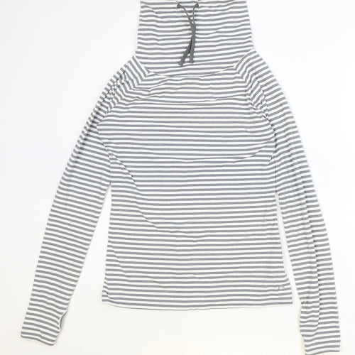 Gap Womens Grey Striped Polyester Pullover Sweatshirt Size S Pullover