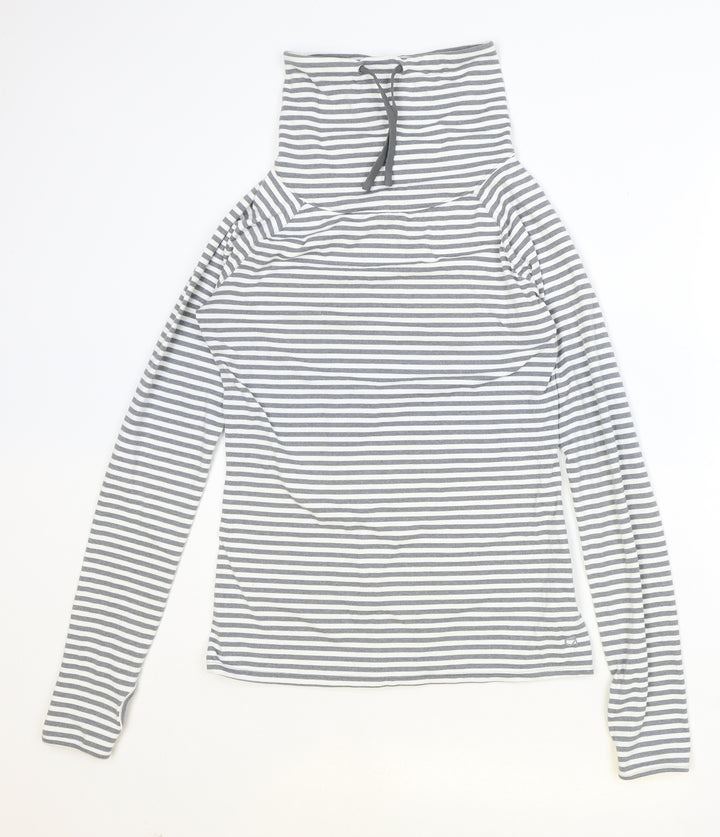 Gap Womens Grey Striped Polyester Pullover Sweatshirt Size S Pullover