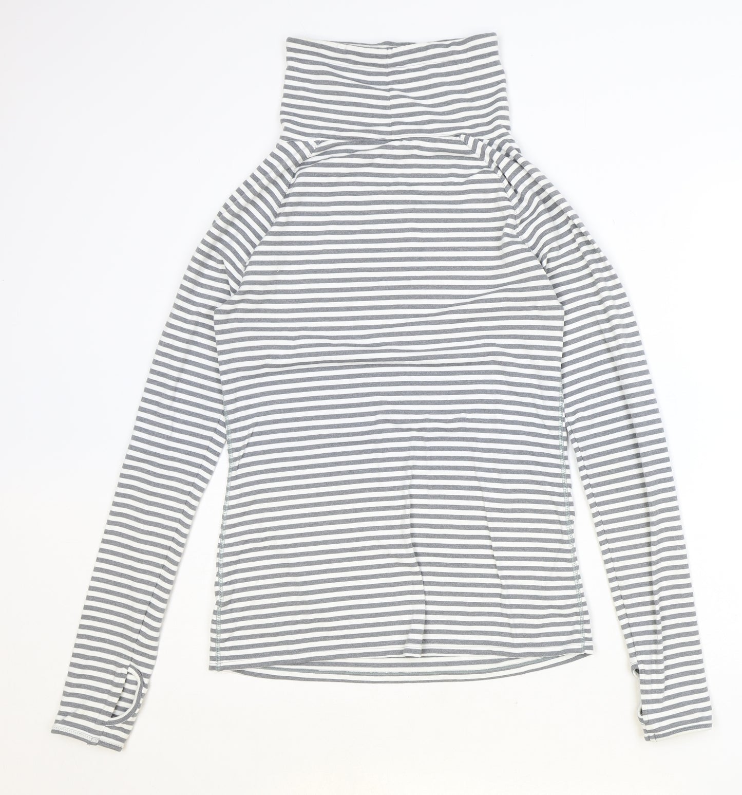 Gap Womens Grey Striped Polyester Pullover Sweatshirt Size S Pullover