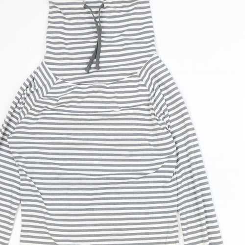 Gap Womens Grey Striped Polyester Pullover Sweatshirt Size S Pullover