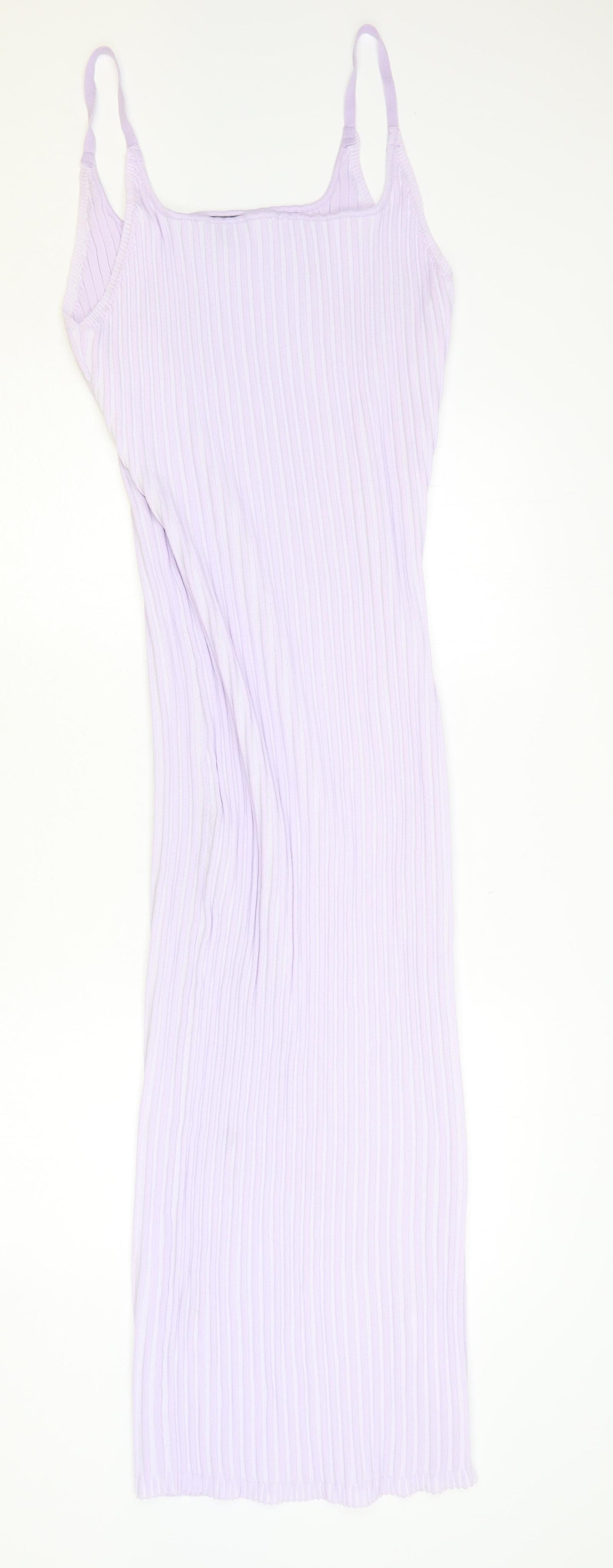 Missguided Womens Purple Polyester Bodycon Size L Square Neck Pullover