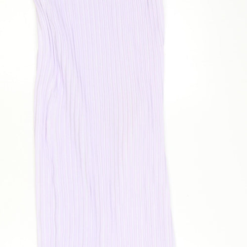Missguided Womens Purple Polyester Bodycon Size L Square Neck Pullover