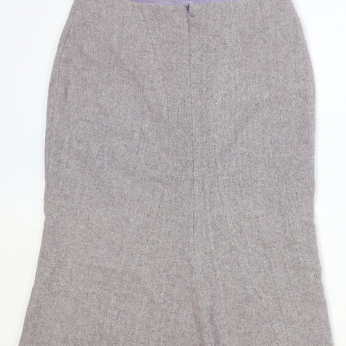 F&F Womens Purple Acrylic Straight & Pencil Skirt Size 8 Zip