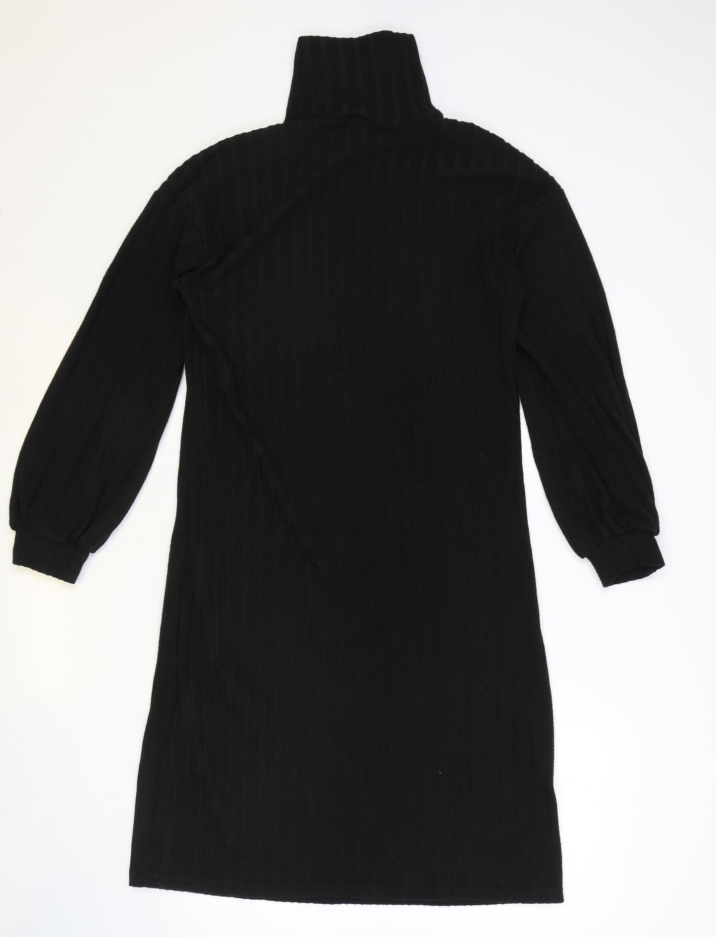 SheIn Womens Black Polyester Jumper Dress Size M High Neck Pullover