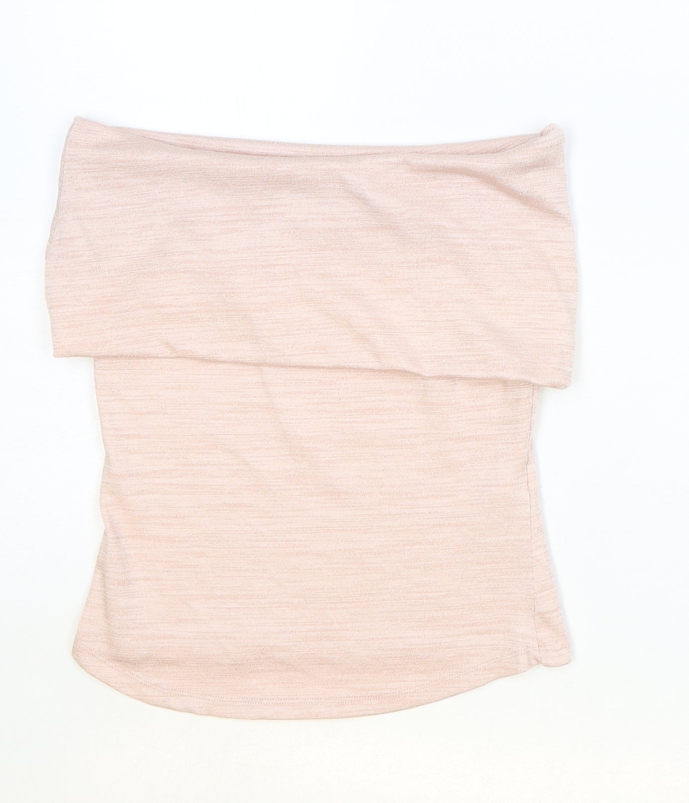 Zara Womens Pink Polyester Basic T-Shirt Size S Off the Shoulder