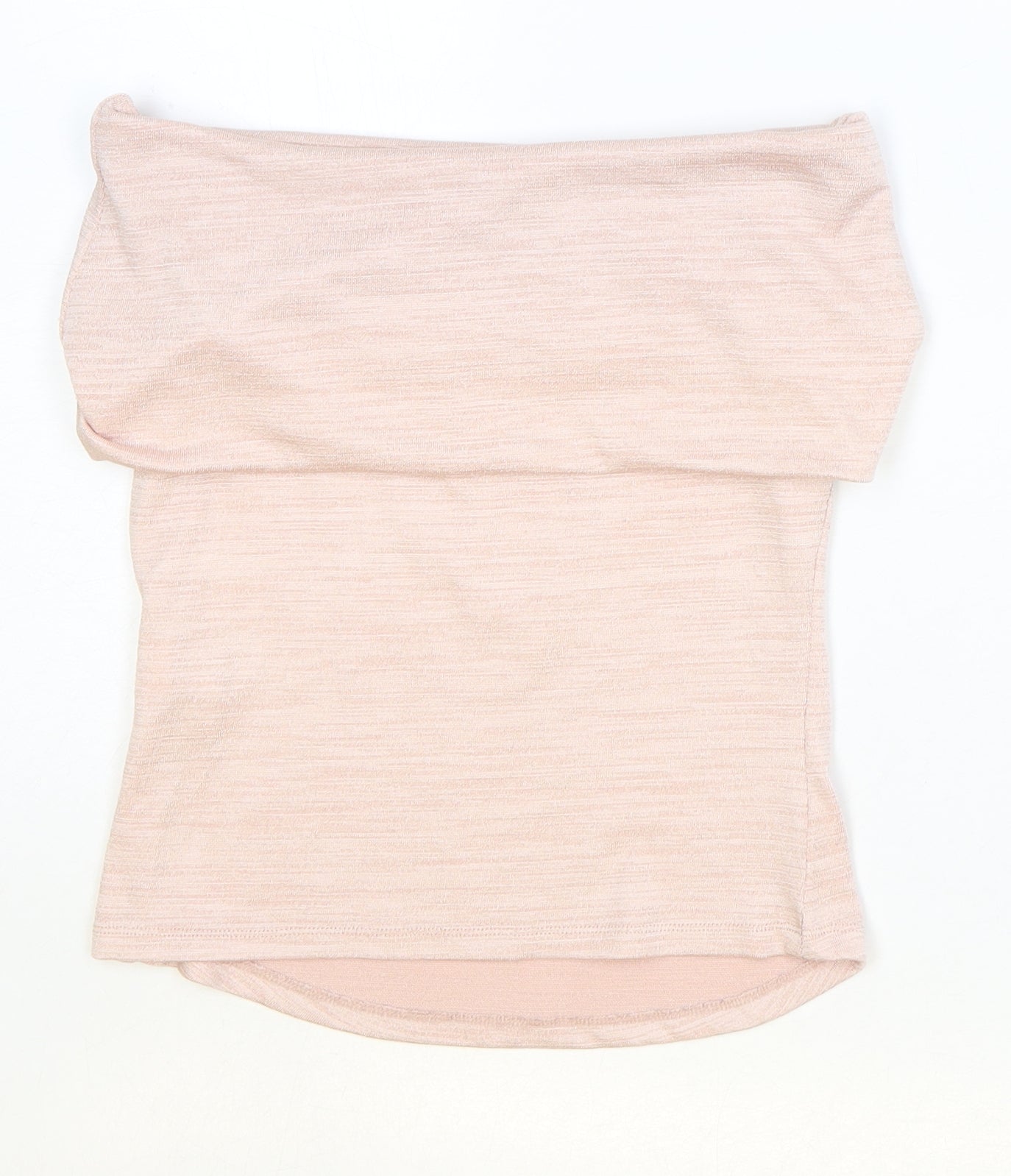 Zara Womens Pink Polyester Basic T-Shirt Size S Off the Shoulder