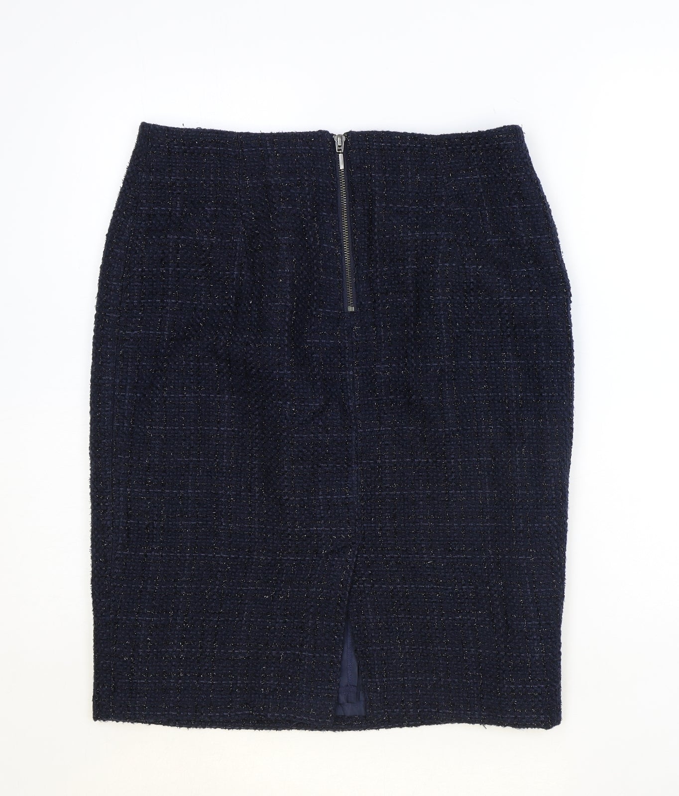NEXT Womens Blue Plaid Polyester Straight & Pencil Skirt Size 12 Zip
