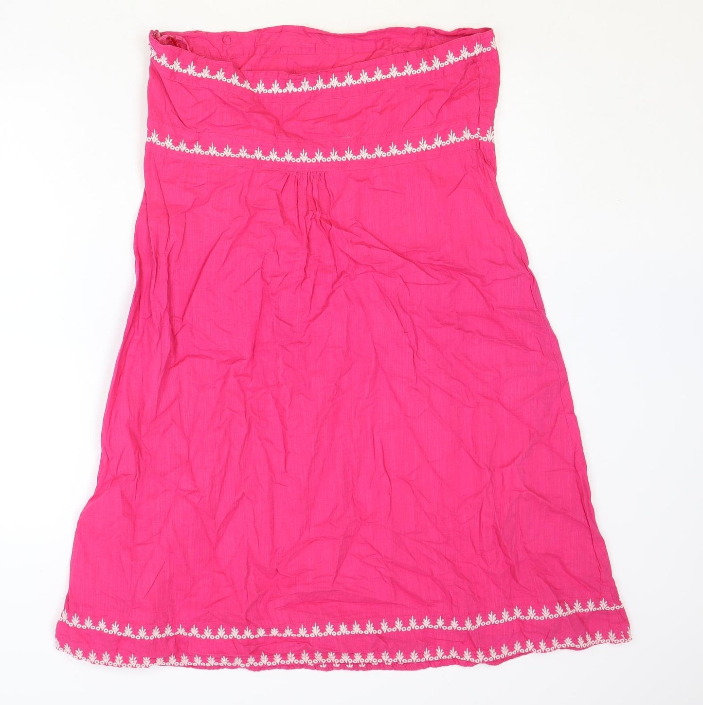 Monsoon Womens Pink 100% Cotton Fit & Flare Size 16 Off the Shoulder Zip