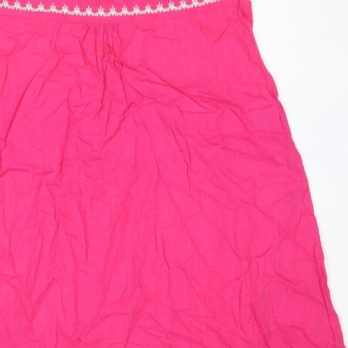 Monsoon Womens Pink 100% Cotton Fit & Flare Size 16 Off the Shoulder Zip
