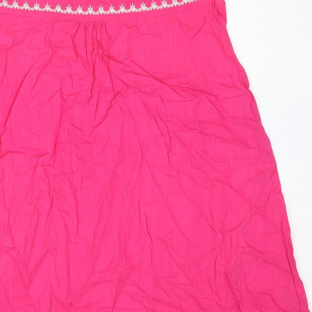 Monsoon Womens Pink 100% Cotton Fit & Flare Size 16 Off the Shoulder Zip