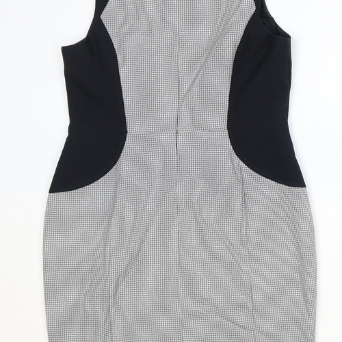 South Womens Grey Polyester Pencil Dress Size 12 Boat Neck Zip