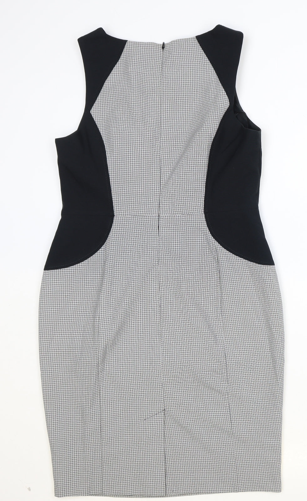 South Womens Grey Polyester Pencil Dress Size 12 Boat Neck Zip