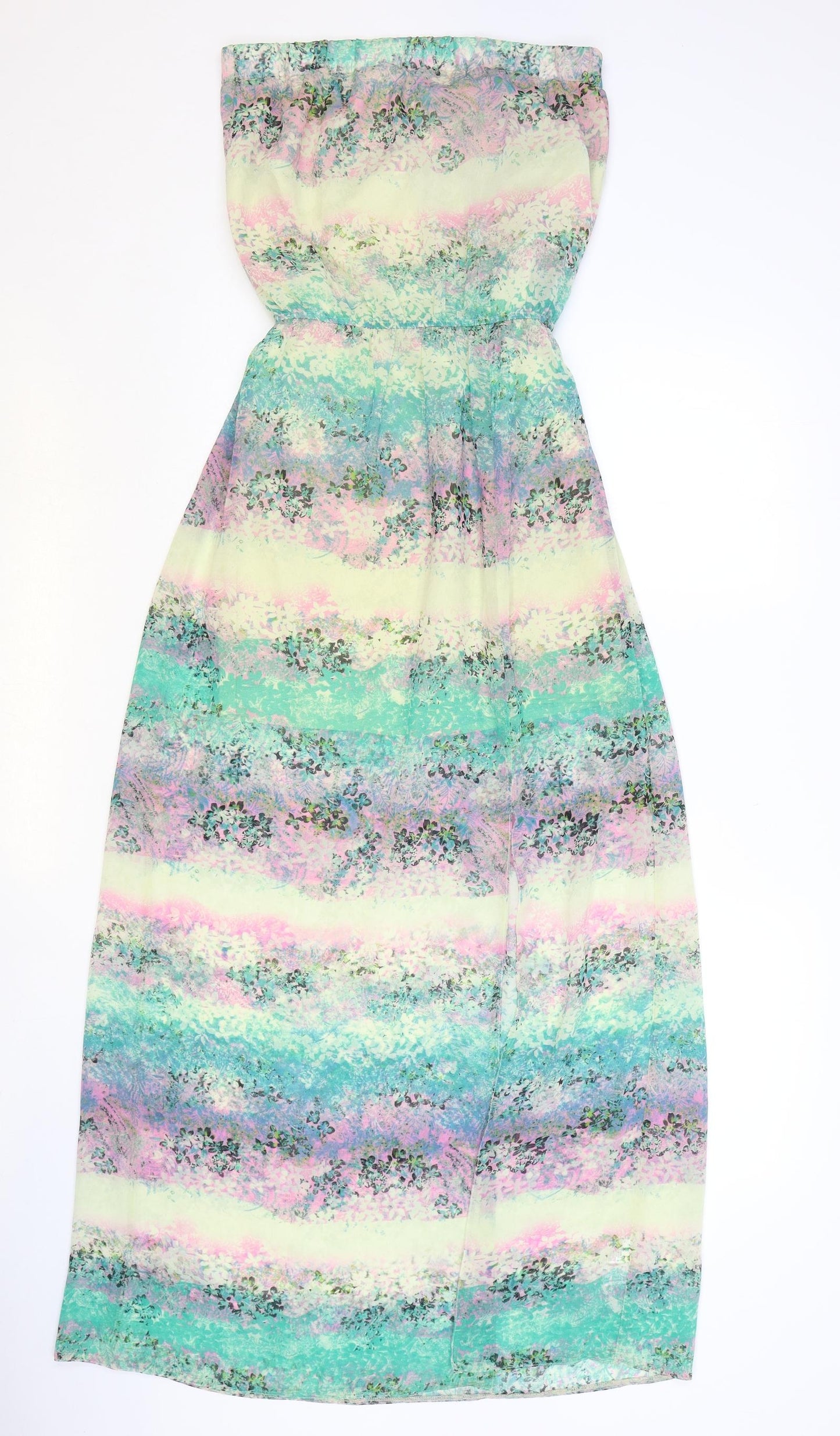 Miss Selfridge Womens Multicoloured Geometric Polyester Maxi Size 10 Off the Shoulder Pullover