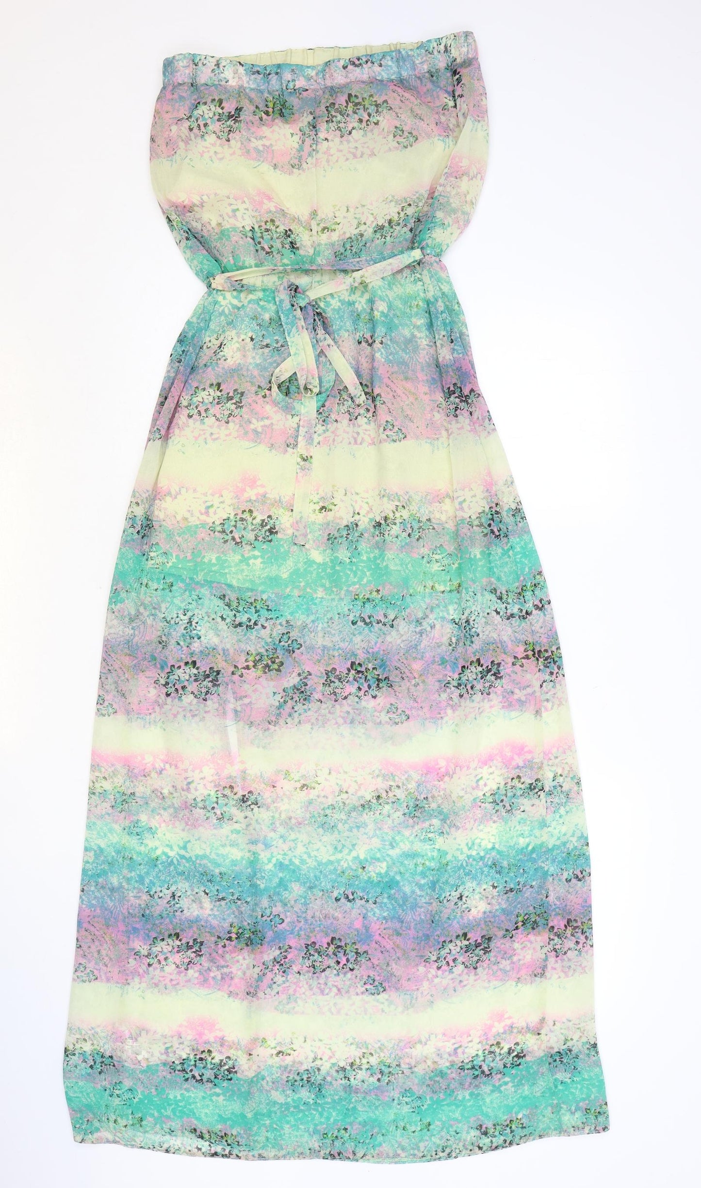 Miss Selfridge Womens Multicoloured Geometric Polyester Maxi Size 10 Off the Shoulder Pullover