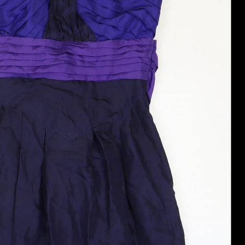 Warehouse Womens Purple Silk Mini Size 8 Sweetheart Zip
