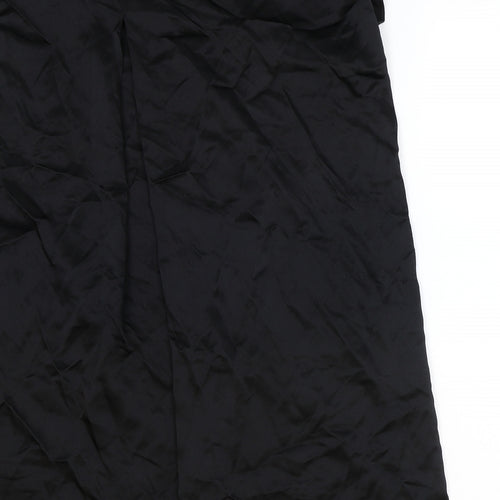 Zara Womens Black Viscose Tank Dress Size M Round Neck Zip