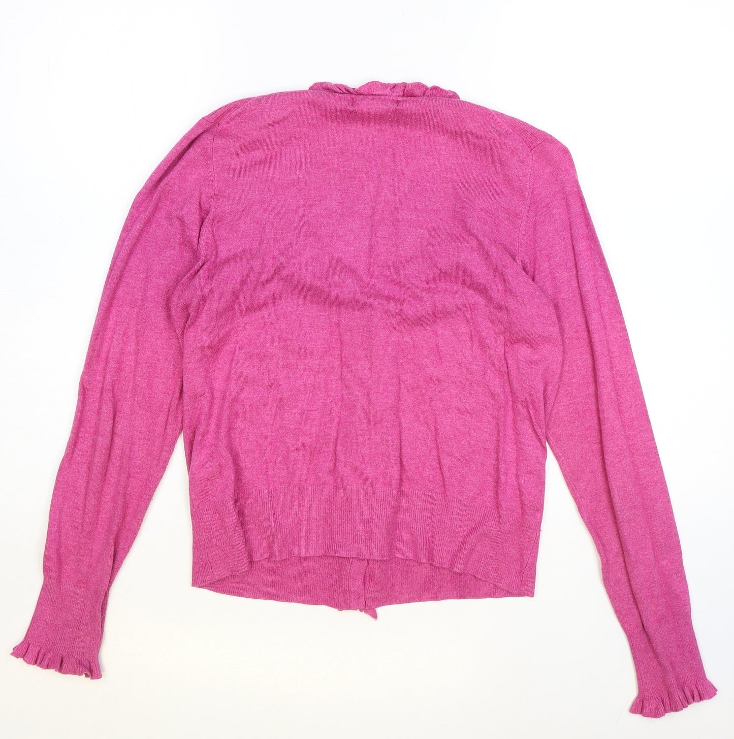 Marks and Spencer Womens Pink V-Neck Viscose Cardigan Jumper Size 12