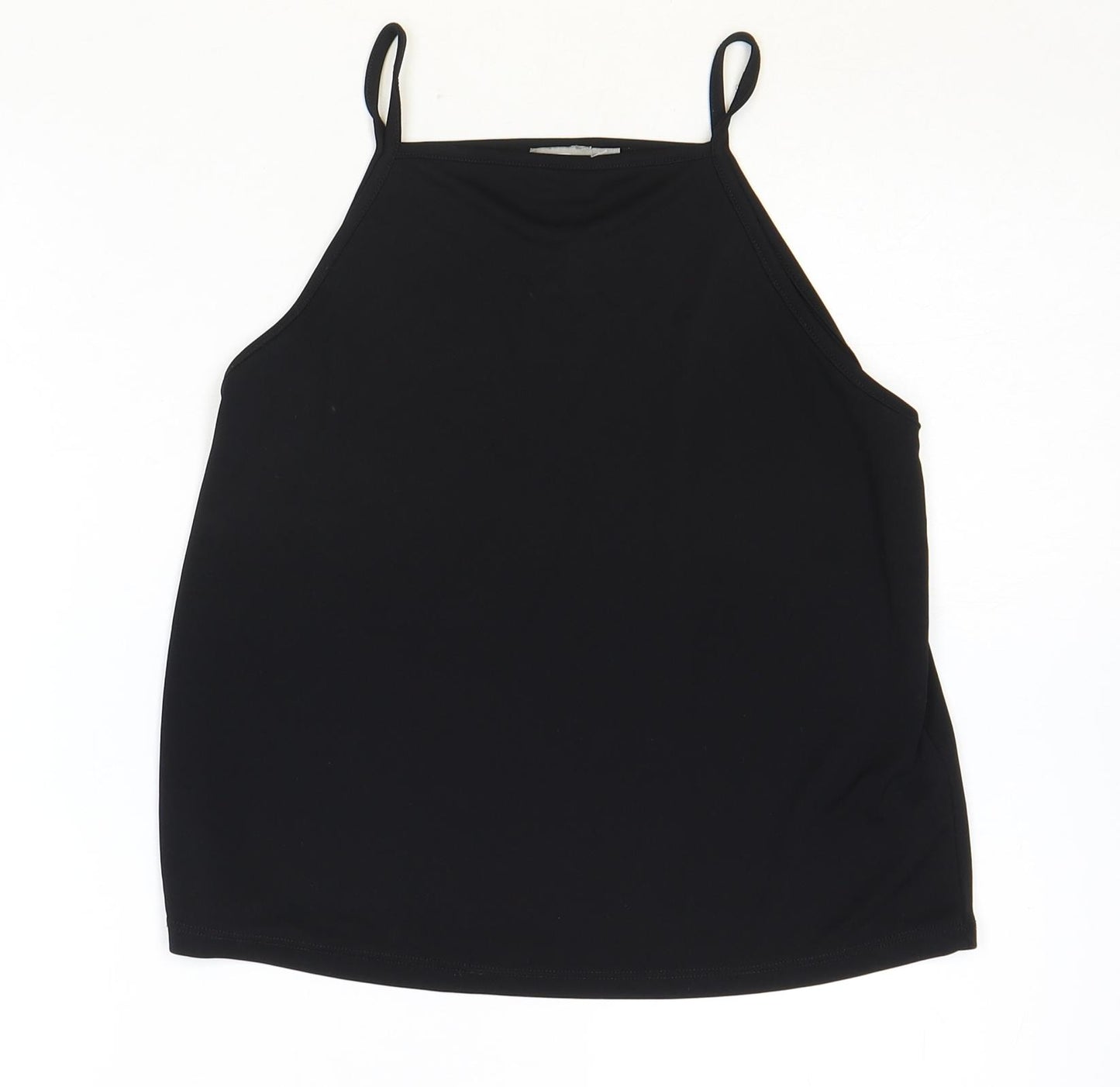 ASOS Womens Black Polyester Basic Tank Size 10 V-Neck