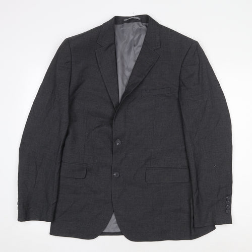 TU Mens Grey Cotton Jacket Suit Jacket Size 40 Regular