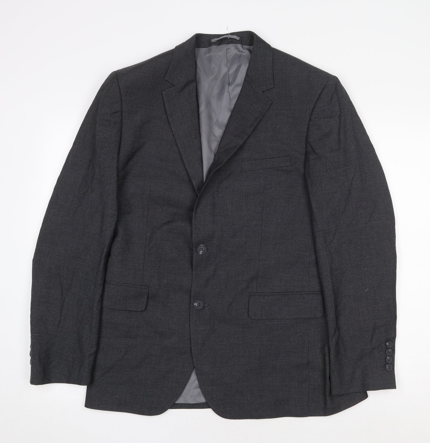 TU Mens Grey Cotton Jacket Suit Jacket Size 40 Regular